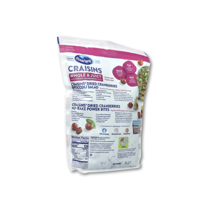 Ocean Spray Craisins Whole Dried Cranberries 64Oz