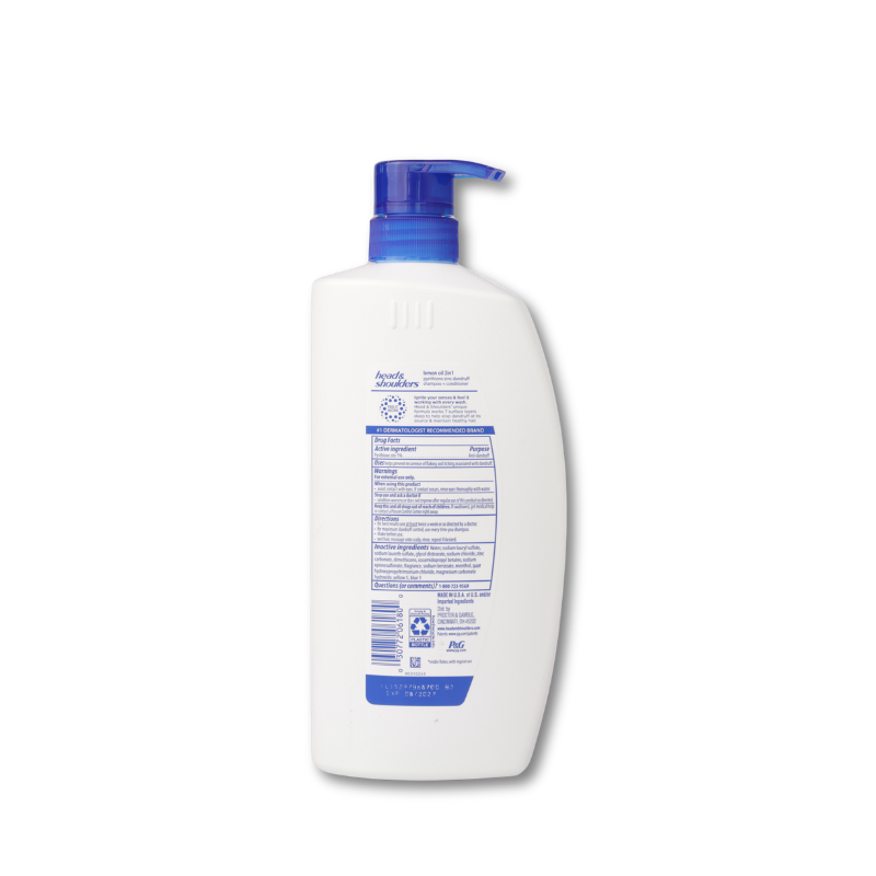 Head & Shoulders  2 in 1 Shampoo and Conditioner Lemon Essential Oil, 28.2 oz