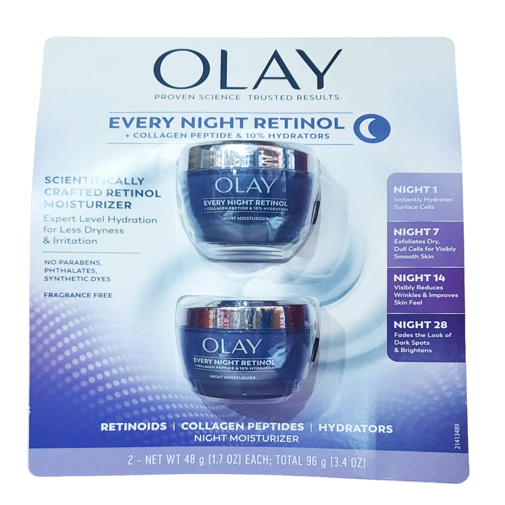 Olay Every Night Retinol, 1.7 oz, 2-pack