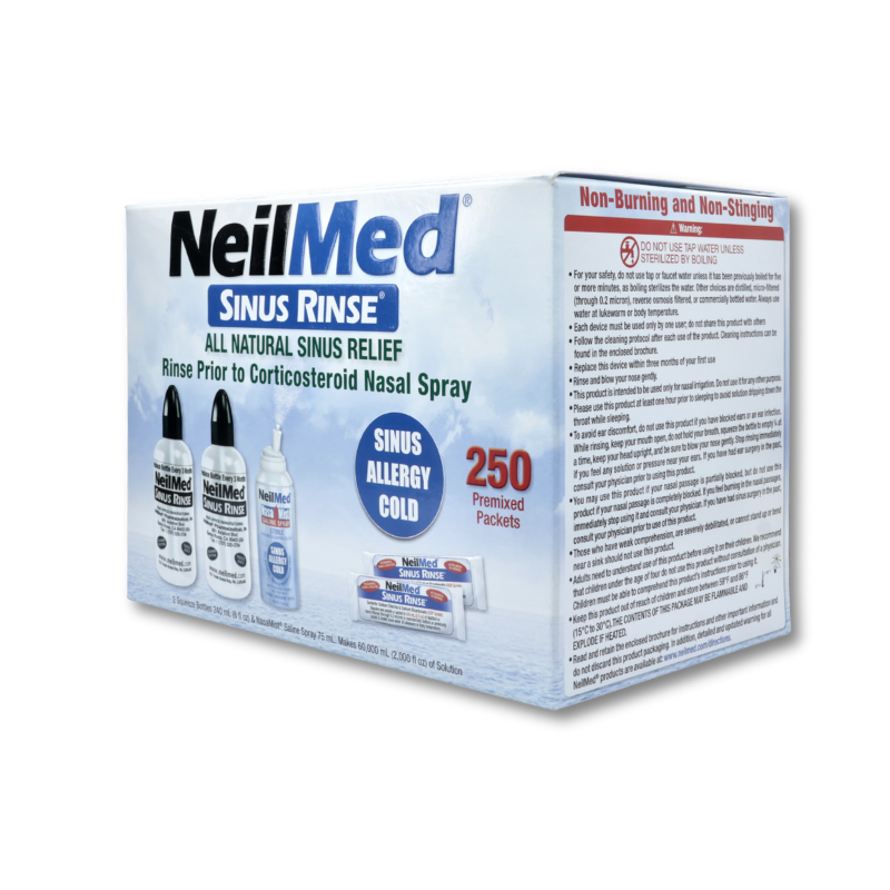 NeilMed Sinus Rinse Kit, 1 NasaMist Saline Spray, 250 Packets