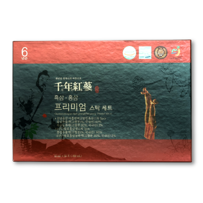 Korean Back & Red Ginseng Premium Stick Set 30 x 12ml