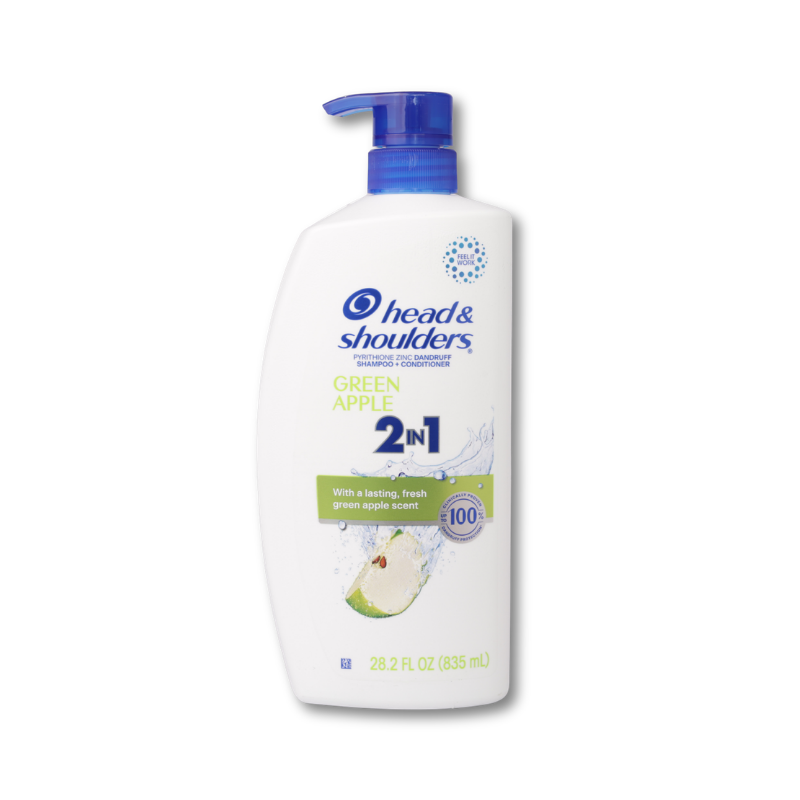 Head & Shoulders 2 in 1 Dandruff Shampoo and Conditioner Green Apple, 28.2 oz