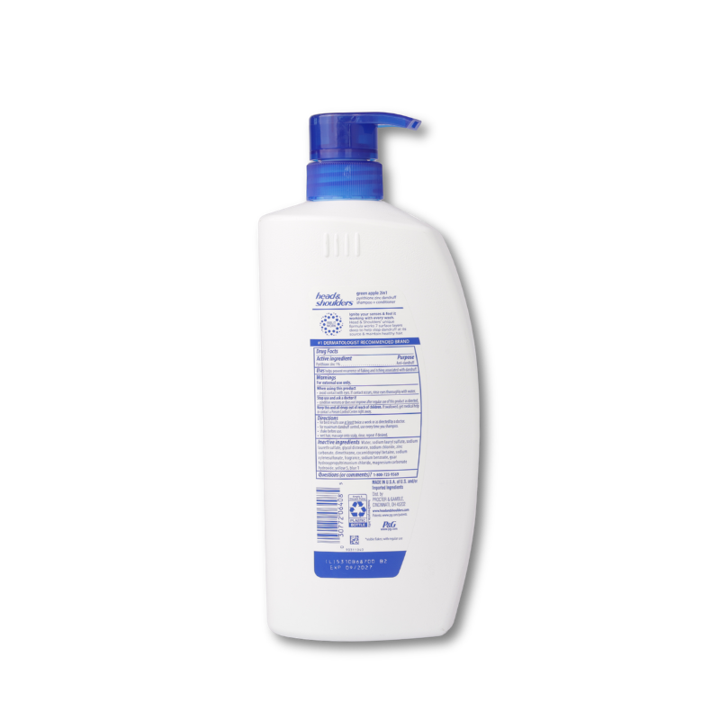 Head & Shoulders 2 in 1 Dandruff Shampoo and Conditioner Green Apple, 28.2 oz