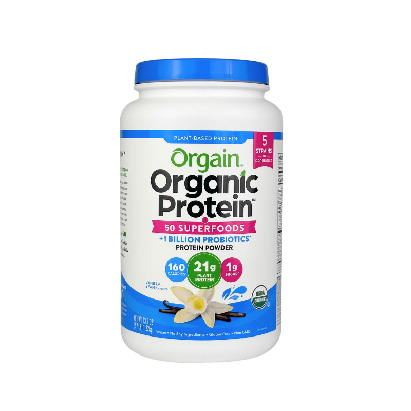 Orgain Organic Protein and Superfoods Plant Based Powder, Vanilla, 2.7 lbs