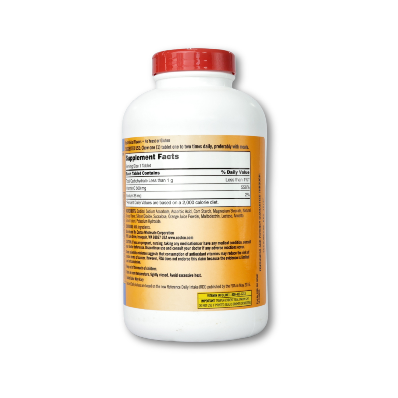 Kirkland Signature Chewable Vitamin C 500 Mg. 500 Tablets