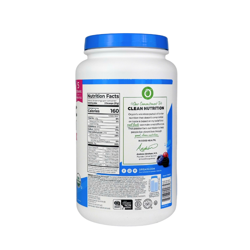Orgain Organic Protein and Superfoods Plant Based Powder, Vanilla, 2.7 lbs