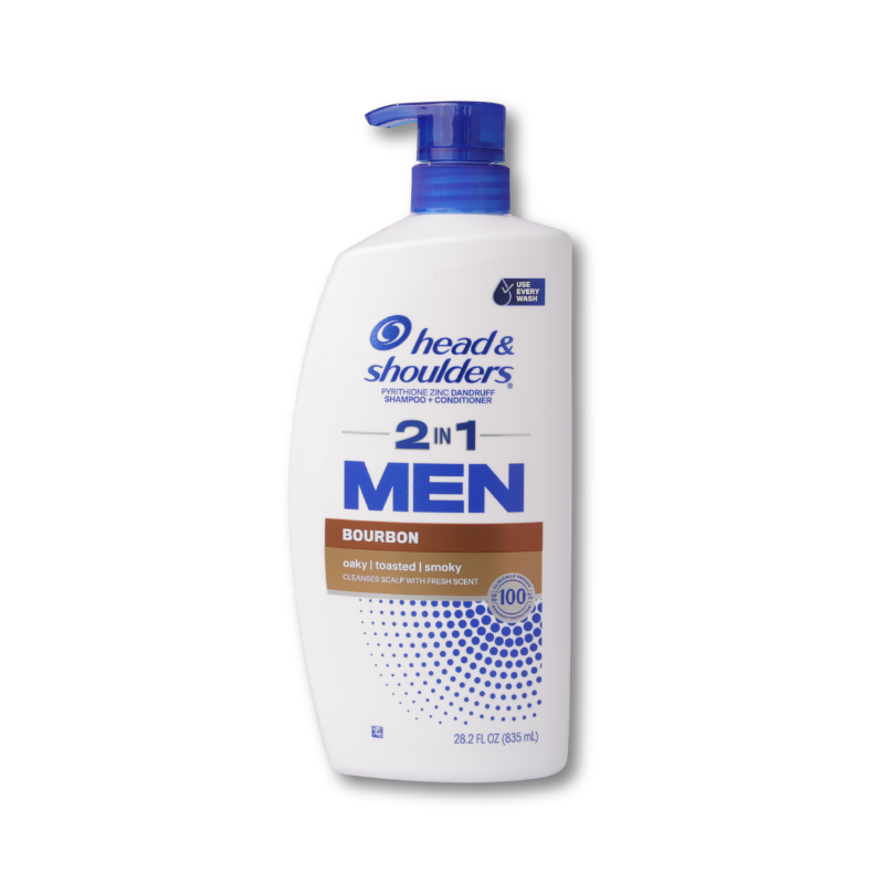 Head & Shoulders Mens 2 in 1 Dandruff Shampoo and Conditioner Bourbon, 28.2 oz