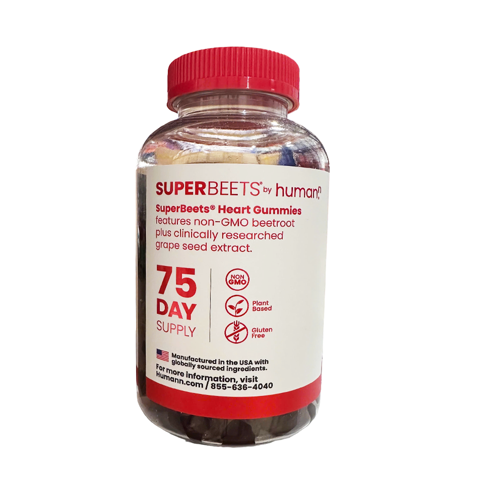 SuperBeets Heart Gummies, Strawberry, 150ct