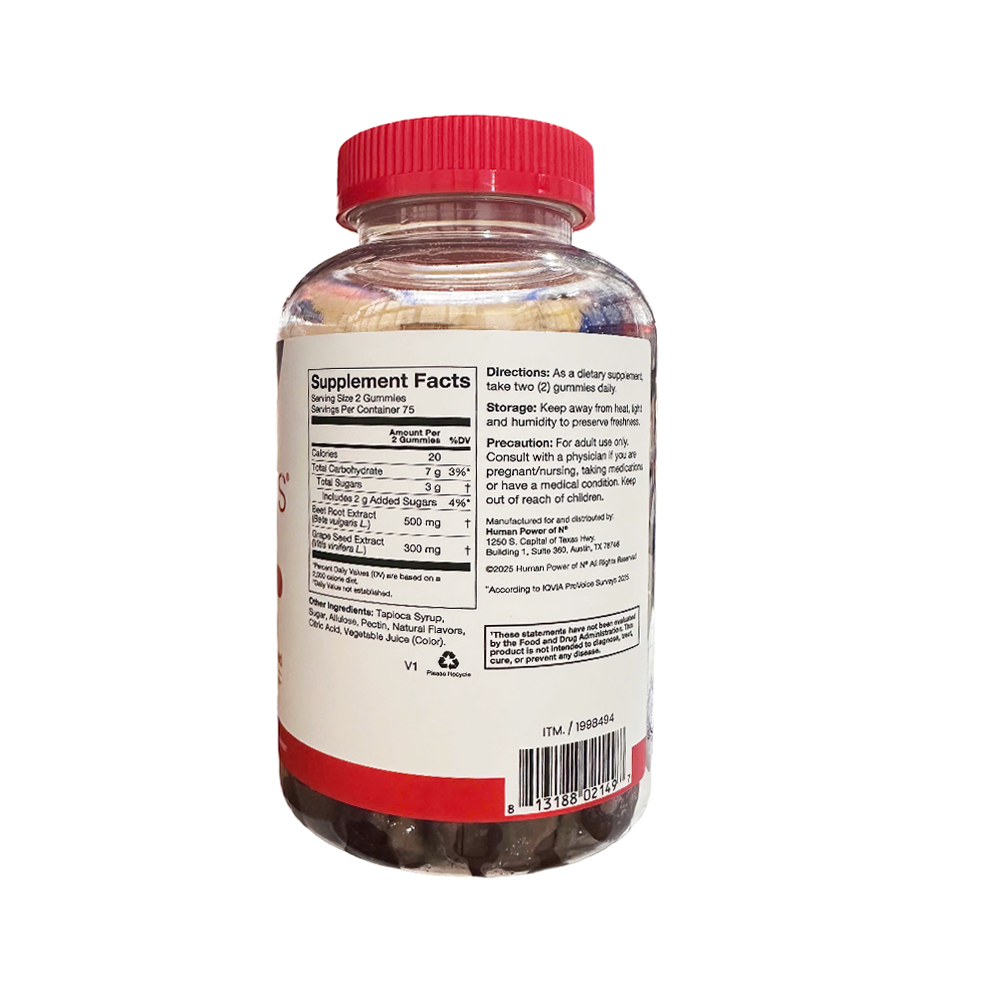 SuperBeets Heart Gummies, Strawberry, 150ct
