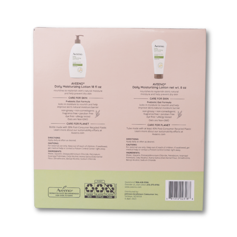 Aveeno Daily Moisturizing Body Lotion Set 2Pk/18 Oz + 8 Oz.