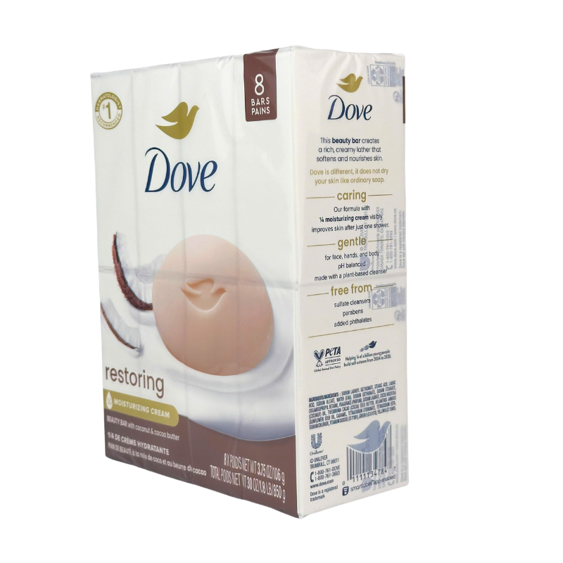 Dove Bar Soap Coconut Milk 8 Bars 30oz
