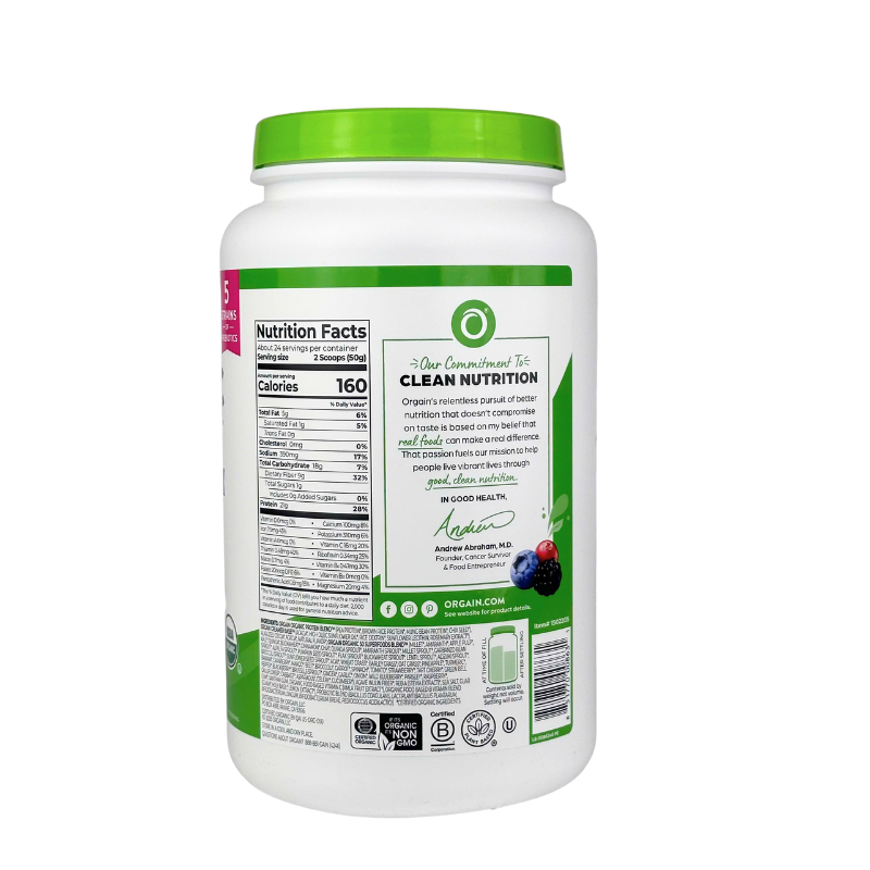 Orgain Organic Protein and Superfoods Plant Based Powder, Chocolate, 2.64 lbs
