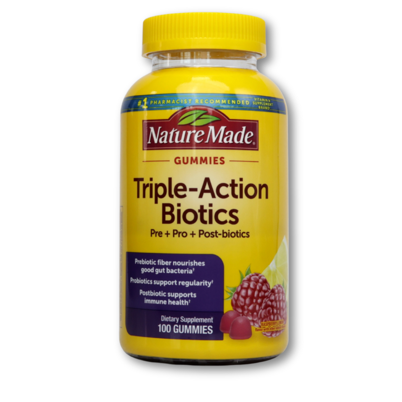 Nature Made Triple Action Biotic Gummy, 100 Gummies