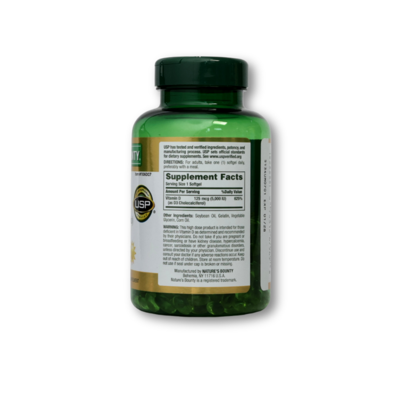 Nature'S Bounty Vitamin D3 125 Mcg, 400 Softgels