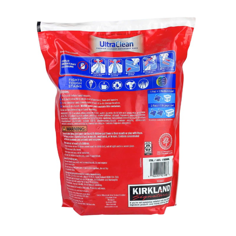 Kirkland Signature Ultra Clean Laundry Detergent Pacs, 152-count