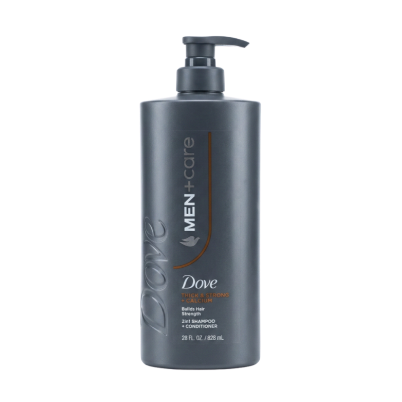 Dove Men Care 2 in 1 Shampoo & Thick Strong With Pump 28oz