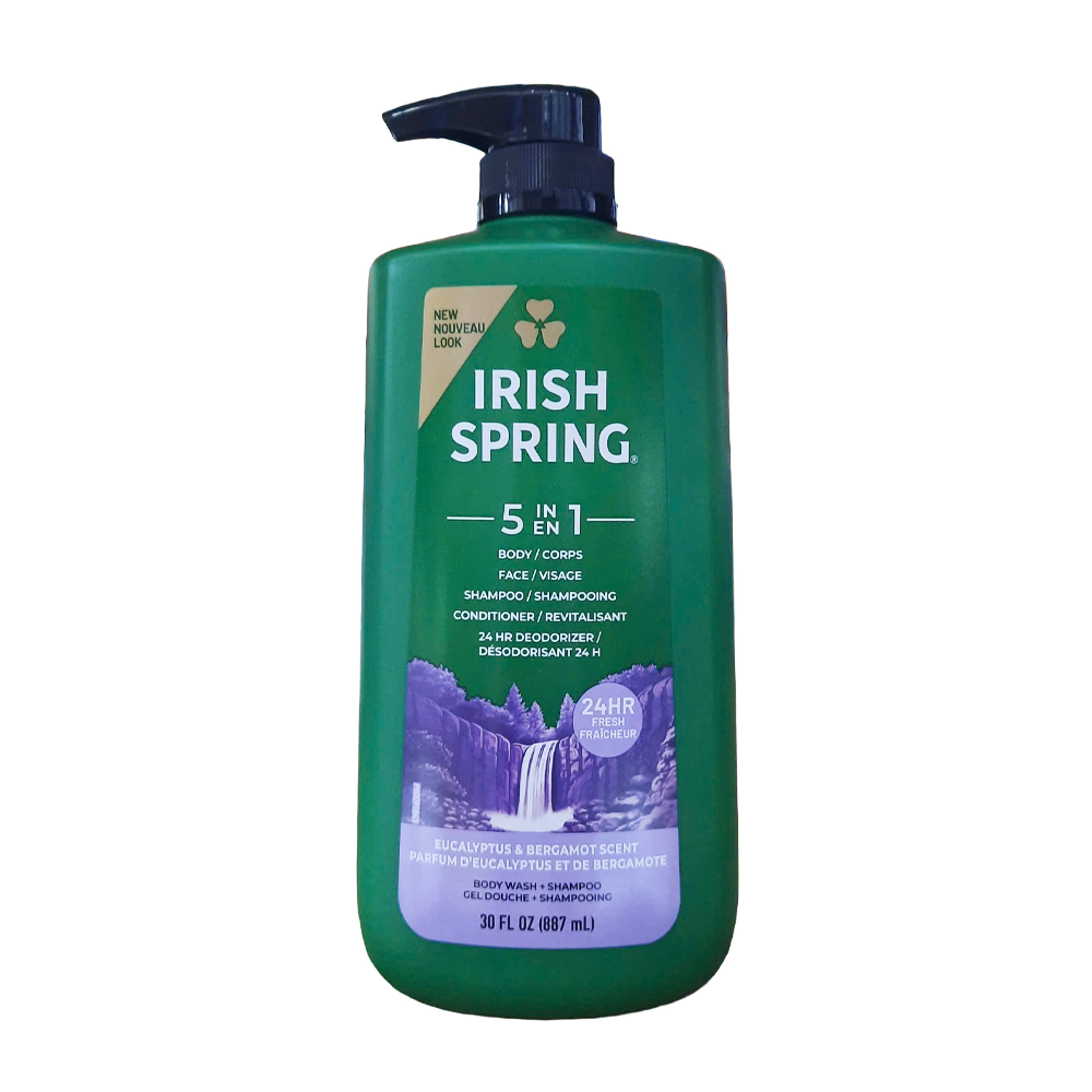 Irish Spring 5 In 1 Body Wash + Shampoo, 30 0z