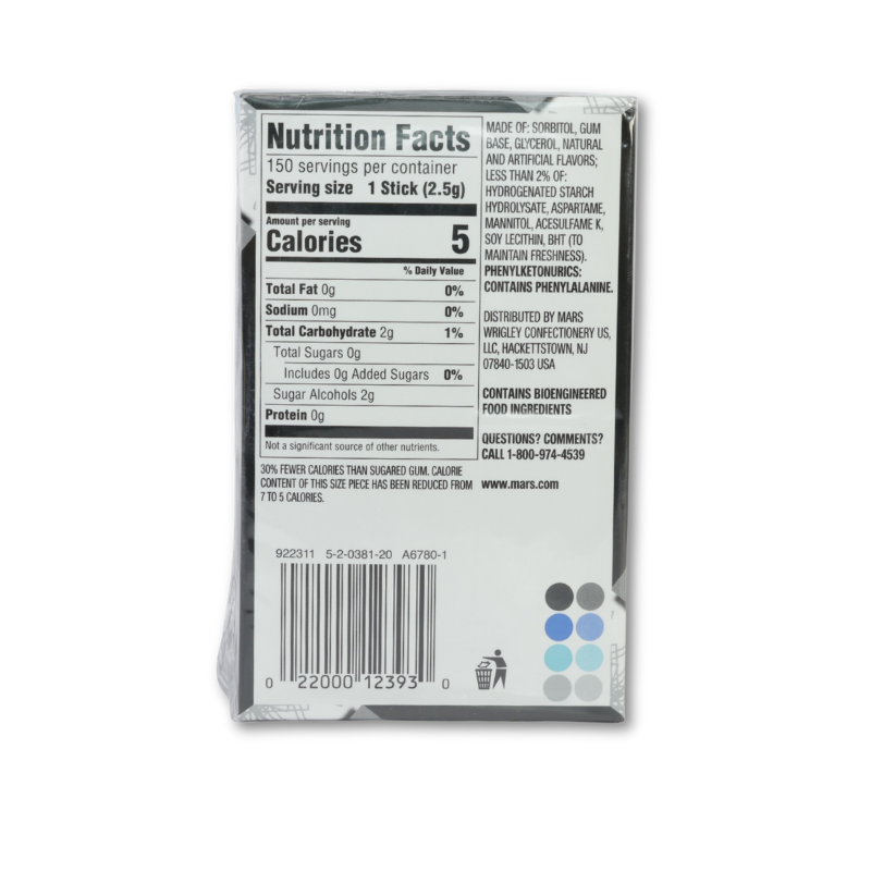 5 Gum Sugar Free Chewing Gum, Peppermint Cobalt, 15 Sticks, 10ct