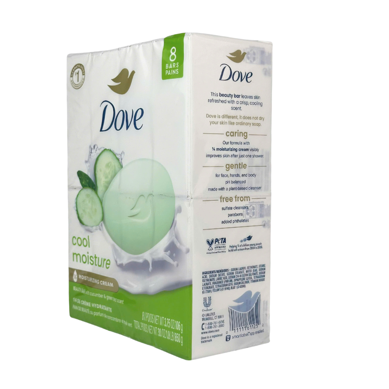 Dove Beauty Bar Soap Go Fresh Cool Moisture 8 Bars 30oz