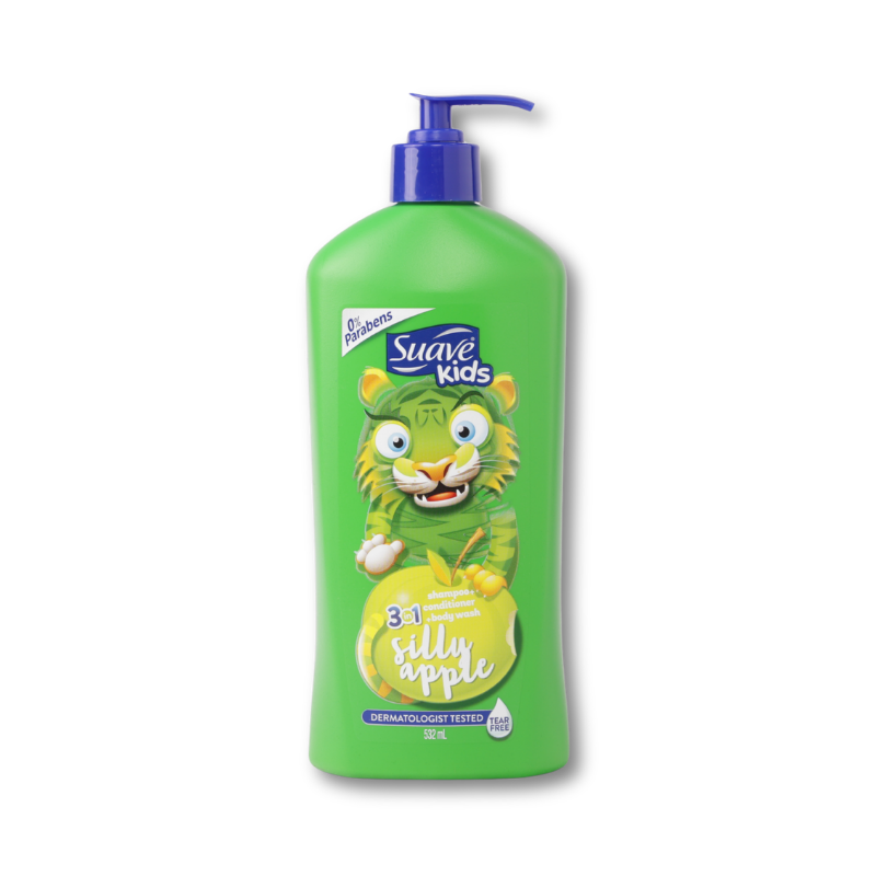 Suave 3In1 Shampoo+Conditioner+Body Wash Kids Apple 18 Oz