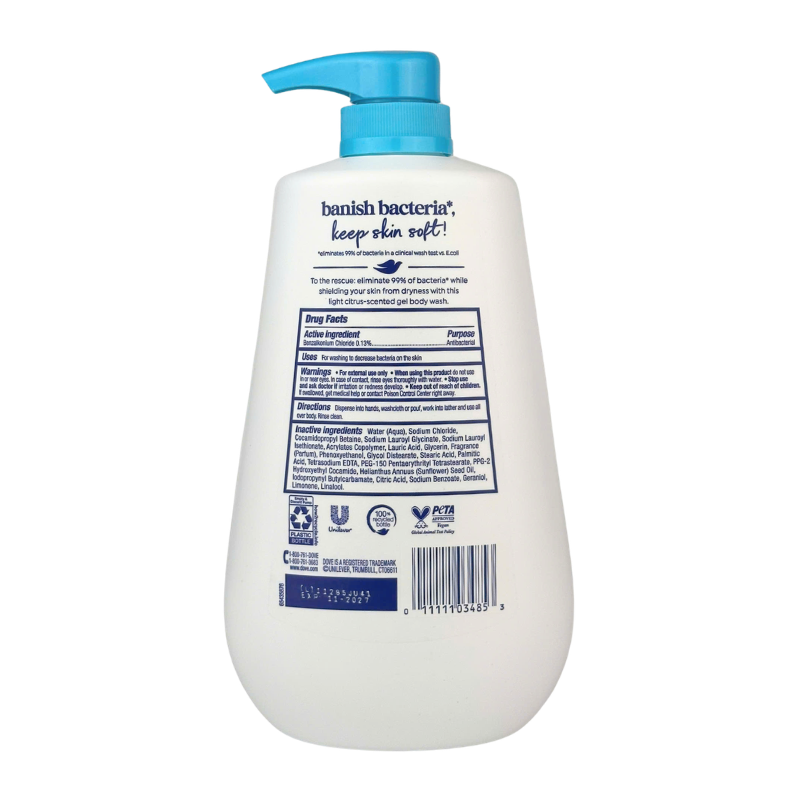 Dove Body Wash Care + Protect With Pump 30.6oz
