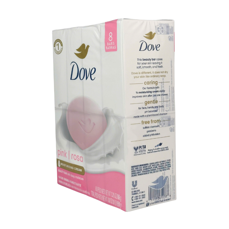 Dove Beauty Bar Soap Pink 8 Bars 30oz