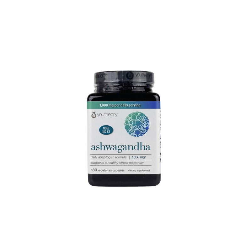 Youtheory Ashwagandha 1000 mg, 180 Vegetarian Capsules