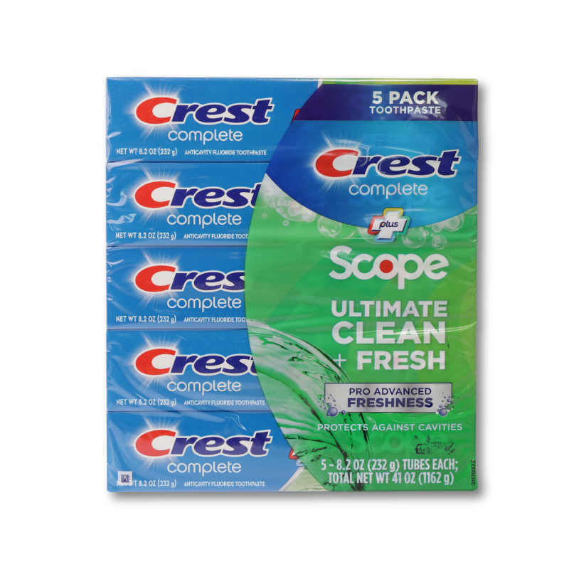 Crest Complete + Scope Advanced Active Foam Toothpaste, 8.2oz, 5-pack ( lố 5 tuýp)