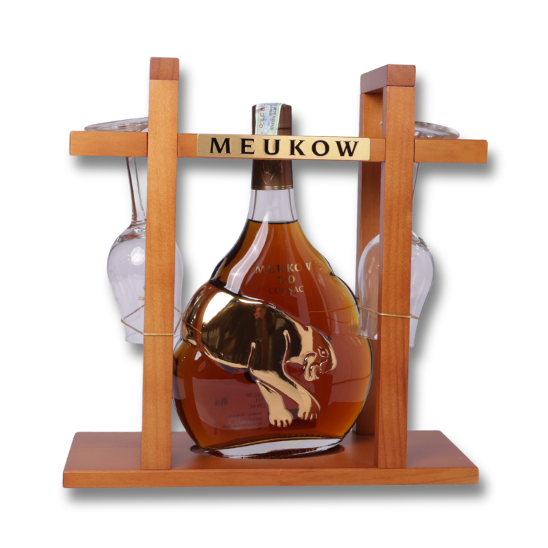 Meukow Cognac XO Gift Set Rack, 2 Glasses 70cl
