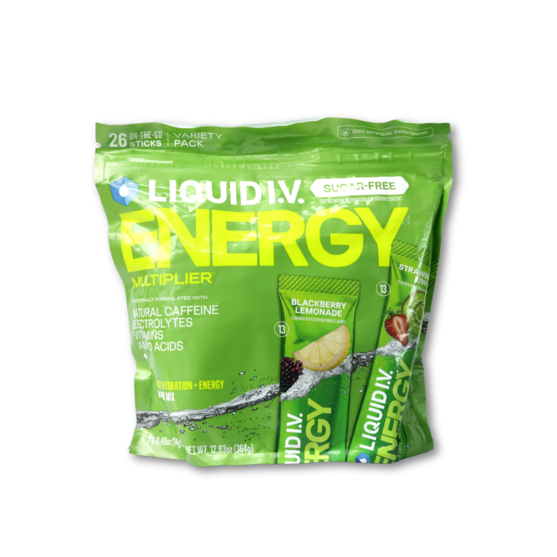 Liquid I.V. Energy Multiplier, 26pk Sugar Free, Variety Pack