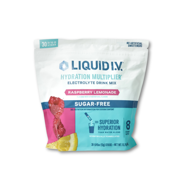 Liquid I.V. Hydration Multiplier, 30Pk Sugar Free, Raspberry Lemonade