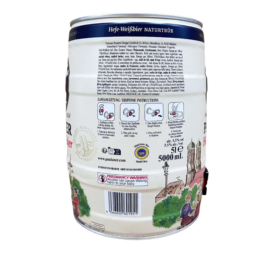 Paulaner Weissbier Beer Keg 5L