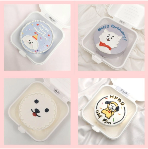 Mini Bento hình chó dễ thương - Bánh kem bơ mini hộp bã mía