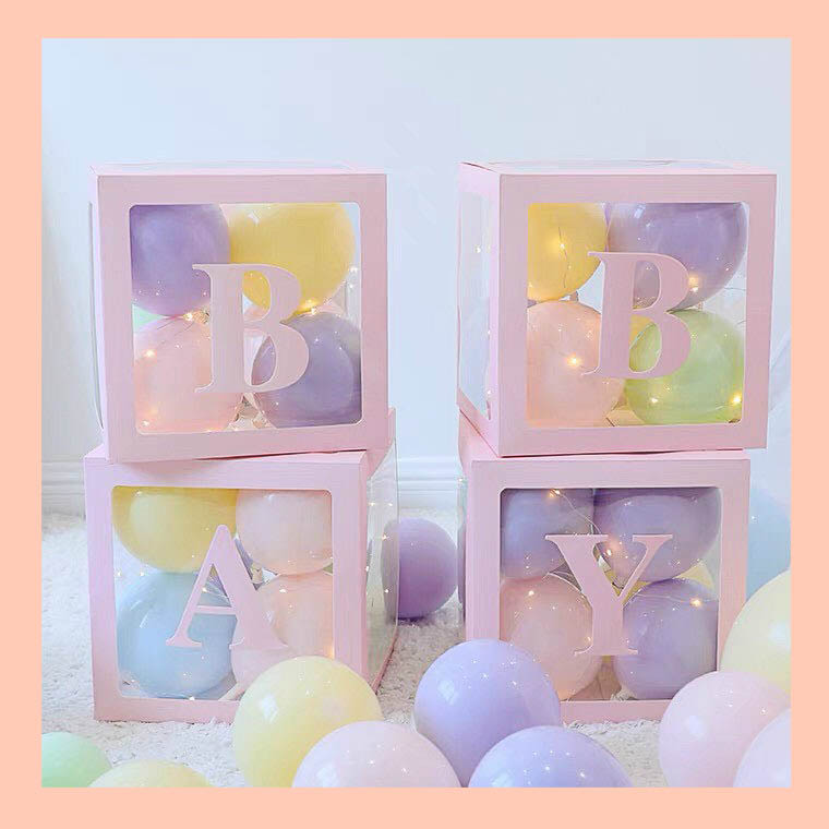 Set hộp chữ "BABY" (KHÔNG KÈM BÓNG NHỎ BÊN TRONG)