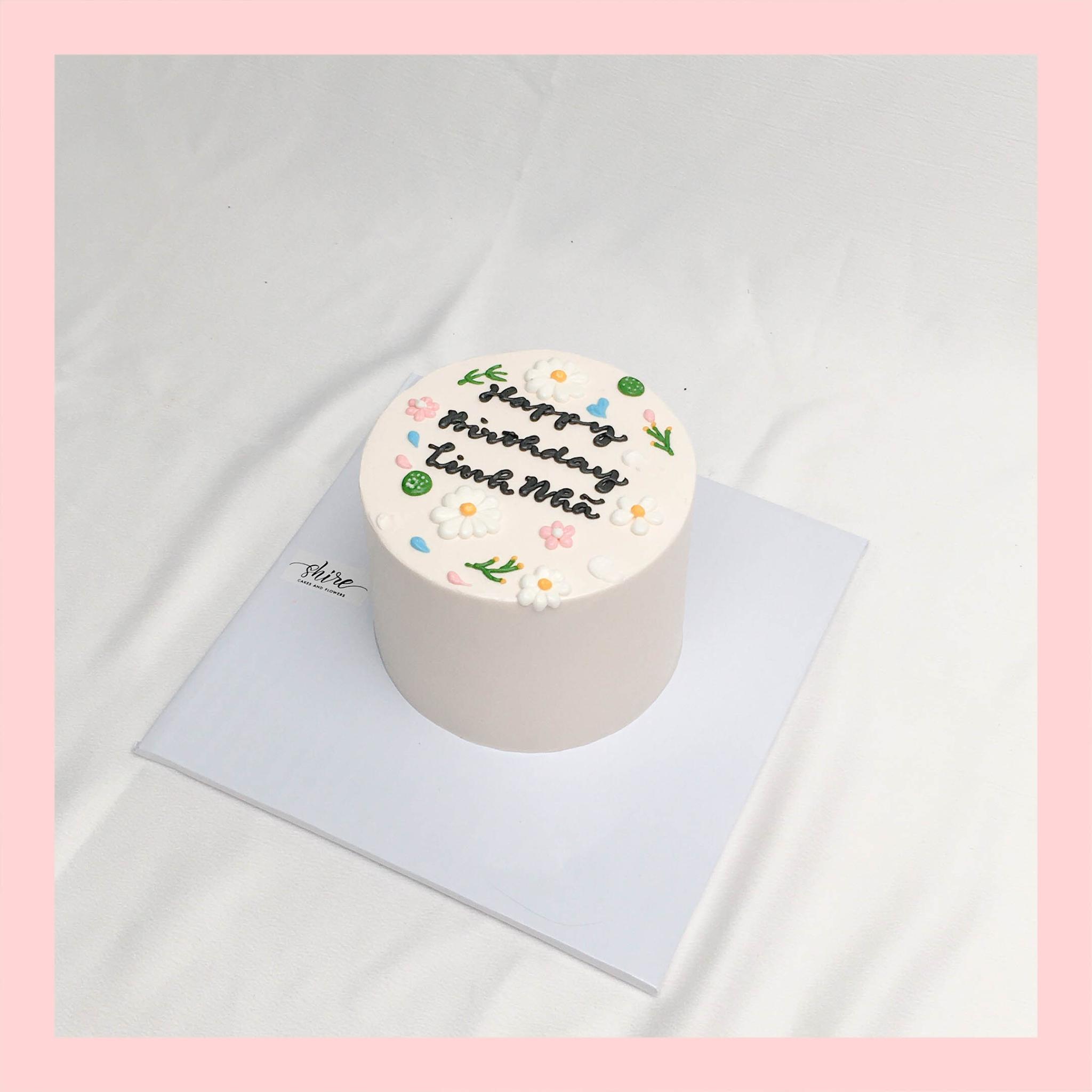 Bánh mini vẽ hoa - Bánh kem bơ mini 10-12cm