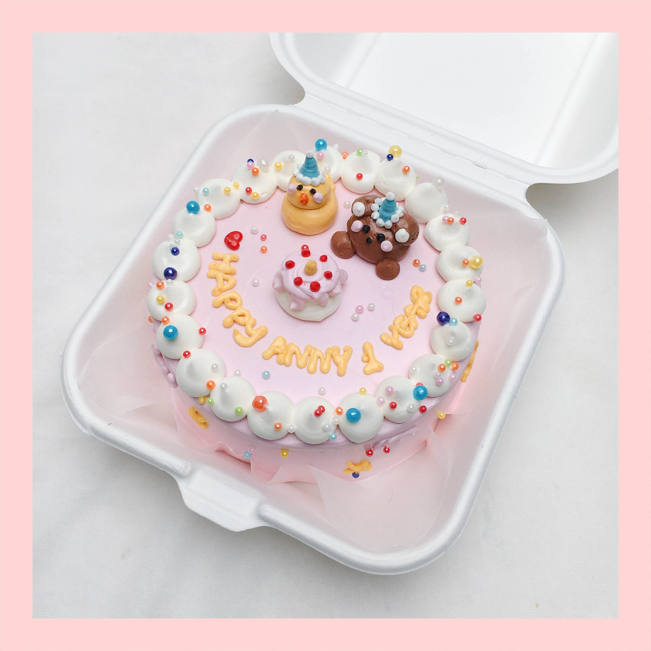 Mini Bento bắt kem 3D - Bánh kem bơ mini hộp bã mía