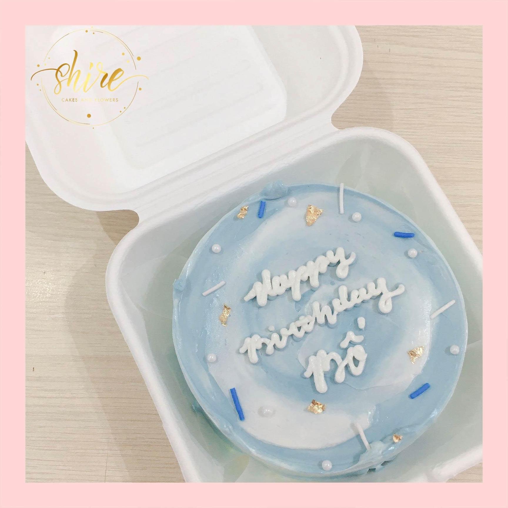 Mini Bento tone màu xanh dương - Bánh kem bơ mini hộp bã mía