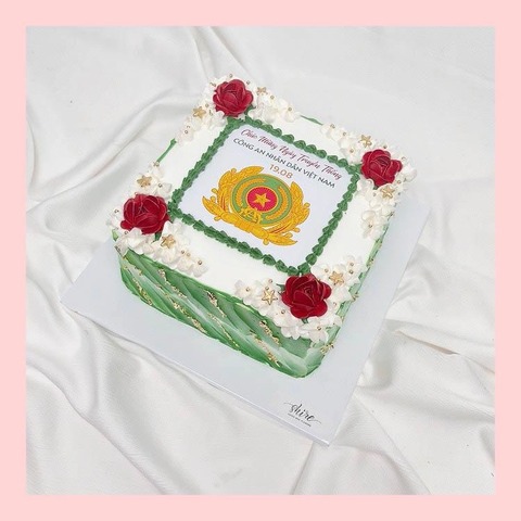 Bánh kem 1 tầng theo logo doanh nghiệp/công ty