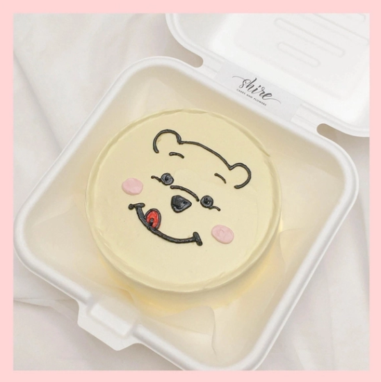Mini Bento hình gấu dễ thương - Bánh kem bơ mini hộp bã mía