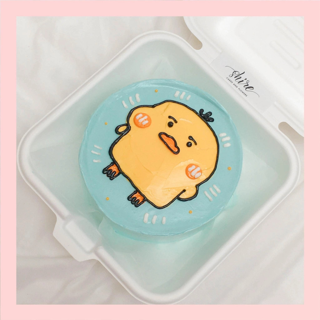 Mini Bento hình vịt dễ thương - Bánh kem bơ mini hộp bã mía