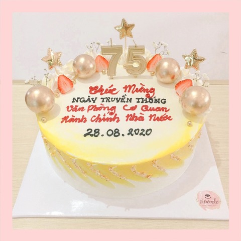 Bánh kem 1 tầng theo logo doanh nghiệp/công ty