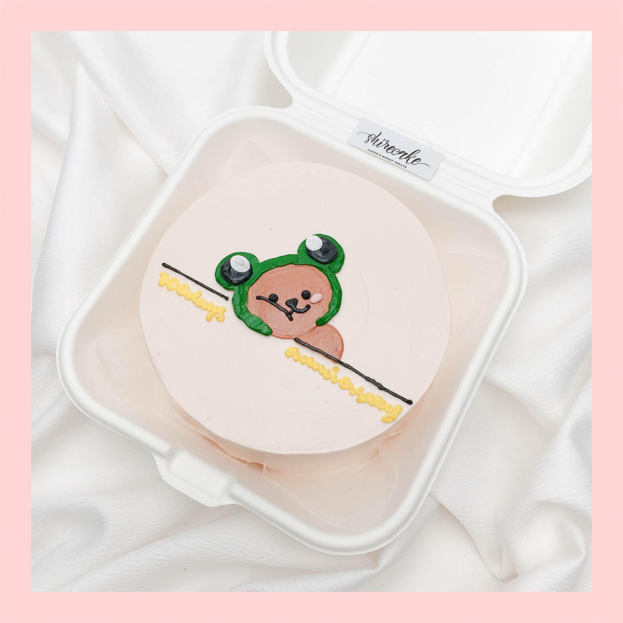 Mini Bento hình gấu dễ thương - Bánh kem bơ mini hộp bã mía