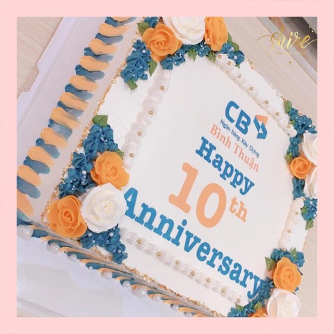 Bánh kem 1 tầng theo logo doanh nghiệp/công ty