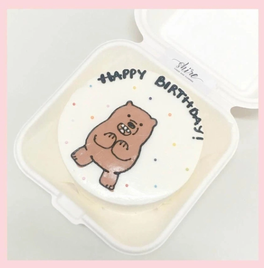 Mini Bento hình gấu dễ thương - Bánh kem bơ mini hộp bã mía