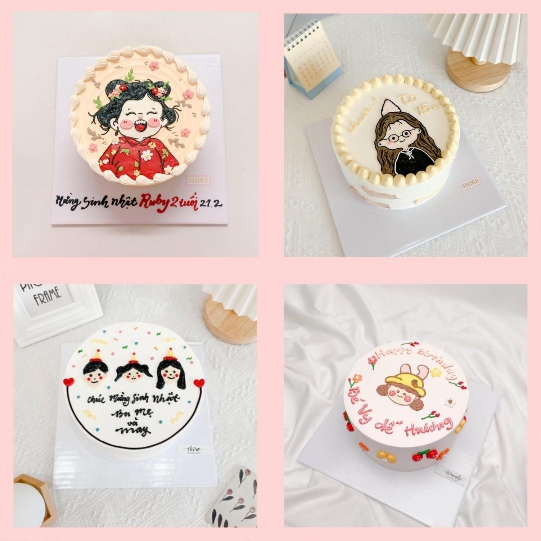 Bánh kem vẽ người nữ - Bánh kem sinh nhật cho nữ