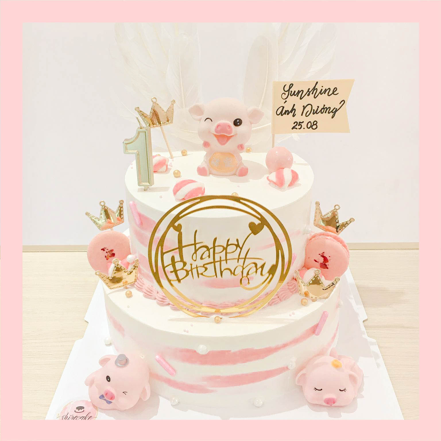 Bánh kem 2 tầng cho bé gái - Bánh sinh nhật bé gái hai tầng