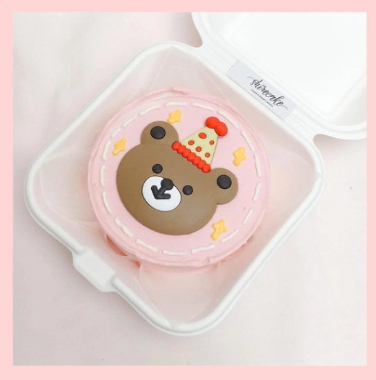 Mini Bento hình gấu dễ thương - Bánh kem bơ mini hộp bã mía