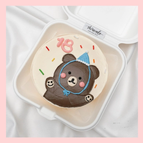 Mini Bento hình gấu dễ thương - Bánh kem bơ mini hộp bã mía