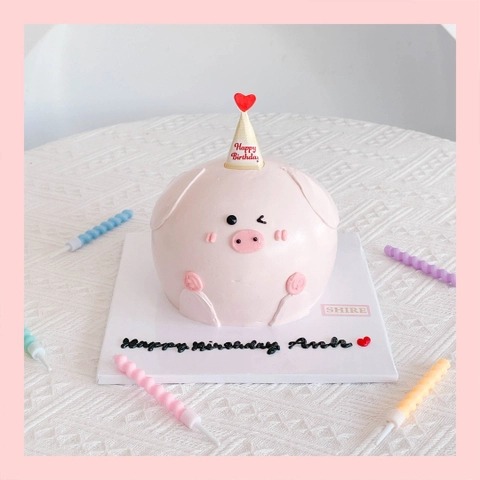 Bánh tạo hình con heo 3D - Bánh sinh nhật trẻ em