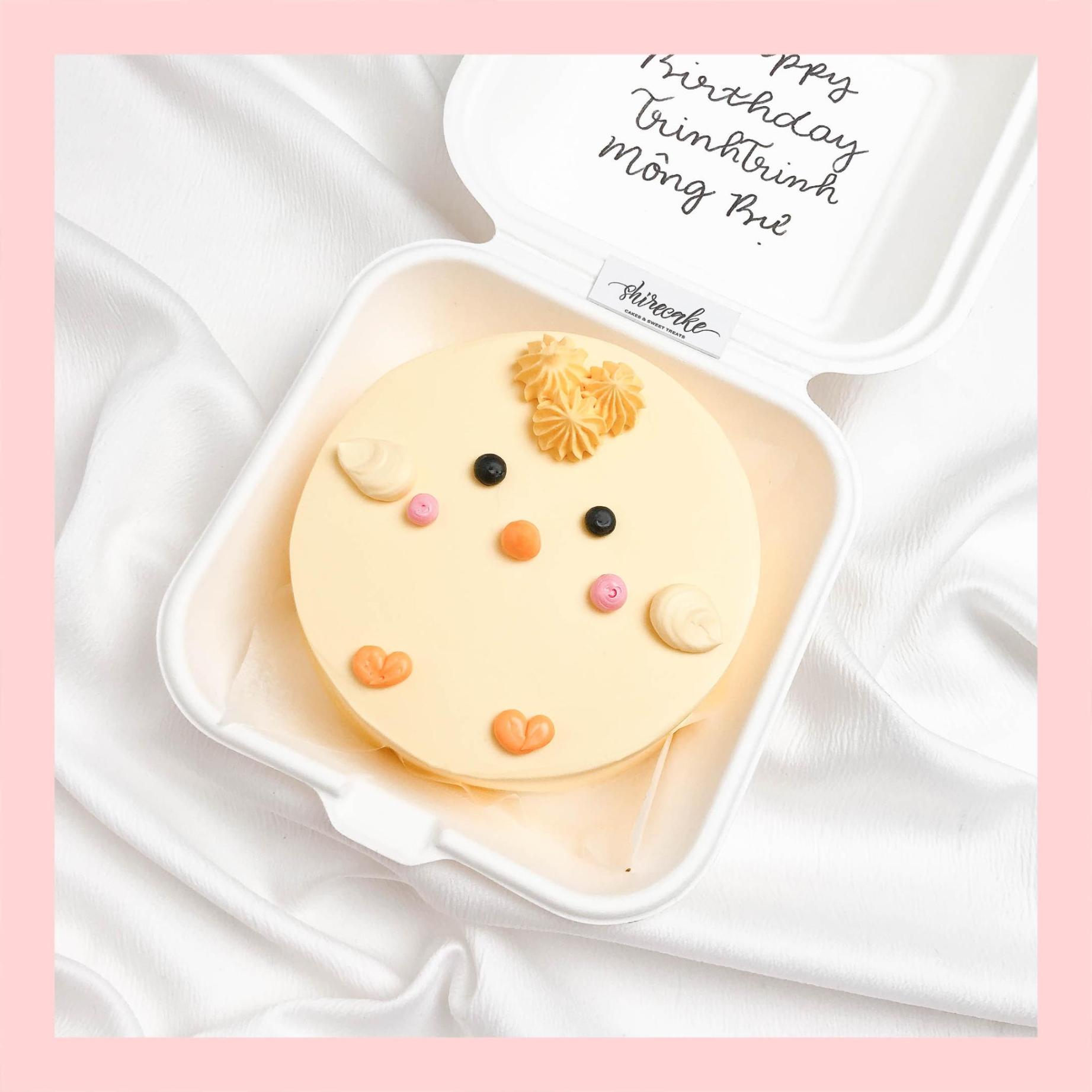 Mini Bento hình gà dễ thương - Bánh kem bơ mini hộp bã mía